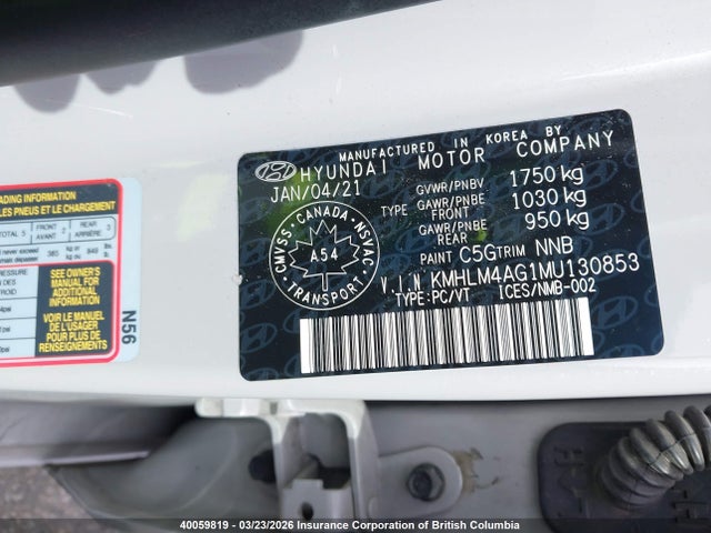 KMHLM4AG1MU130853 Hyundai Elantra Preferred Ivt