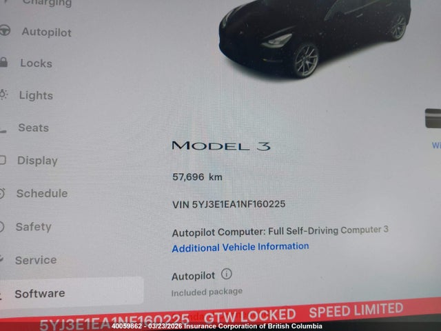 Aukcja sprzedaży 2022 Tesla Model 3, vin: 5YJ3E1EA1NF160225, numer aukcji: 40059862