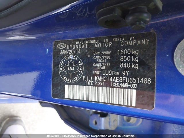 Aukcja sprzedaży 2014 Hyundai Accent Gls/gs, vin: KMHCT4AE8EU651488, numer aukcji: 40059903