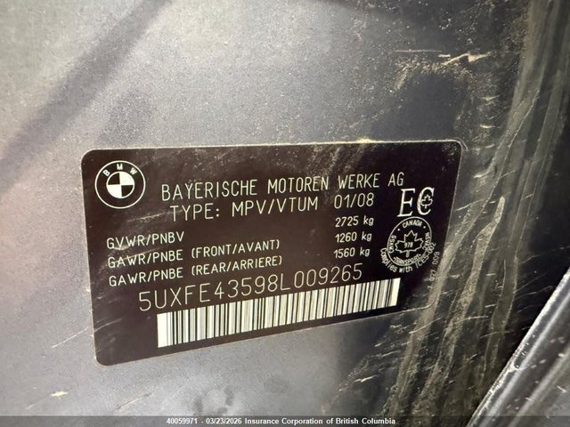 Aukcja sprzedaży 2008 Bmw X5, vin: 5UXFE43598L009265, numer aukcji: 40059971
