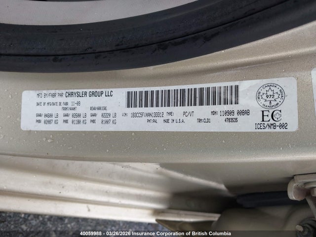 40059988 :رقم المزاد ، 1B3CC5FVXAN133312 vin ، 2010 Dodge Avenger R/t مزاد بيع