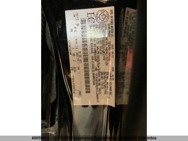 Aukcja sprzedaży 2012 Ford Focus, vin: 1FAHP3M2XCL240015, numer aukcji: 40059989