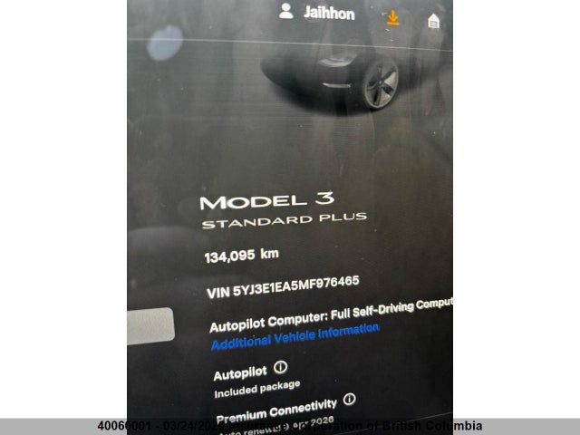 Aukcja sprzedaży 2021 Tesla Model 3 Standard Range/standard Range Plus, vin: 5YJ3E1EA5MF976465, numer aukcji: 40060001