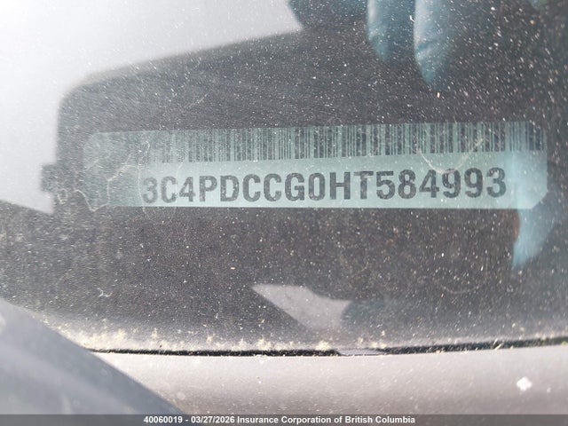 40060019 :رقم المزاد ، 3C4PDCCG0HT584993 vin ، 2017 Dodge Journey Sxt مزاد بيع