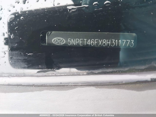 Продаж на аукціоні авто 2008 Hyundai Sonata Gls, vin: 5NPET46FX8H311773, номер лоту: 40060022