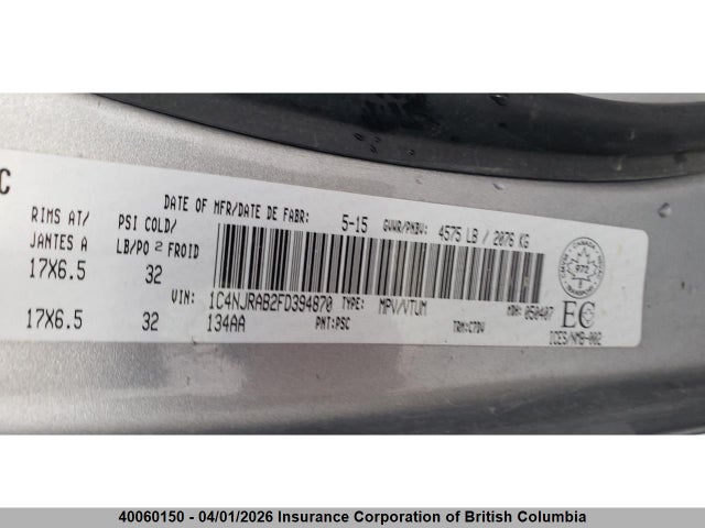 40060150 :رقم المزاد ، 1C4NJRAB2FD394870 vin ، 2015 Jeep Patriot Sport/north مزاد بيع