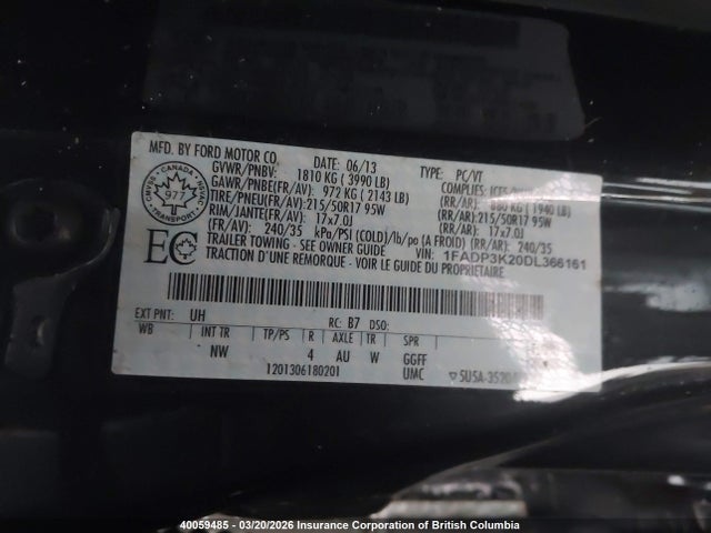 Aukcja sprzedaży 2013 Ford Focus Se, vin: 1FADP3K20DL366161, numer aukcji: 40059485