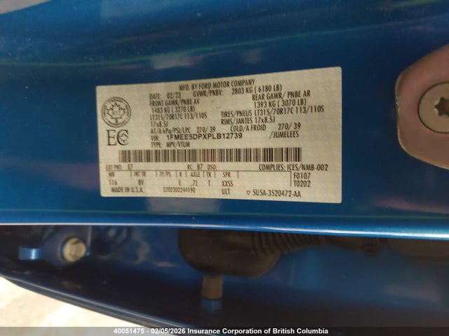 Продажа на аукционе авто 2023 Ford Bronco Badlands, vin: 1FMEE5DPXPLB12739, номер лота: 40051475