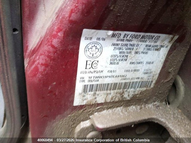 Aukcja sprzedaży 2007 Ford F350, vin: 1FTWW31P97EA91062, numer aukcji: 40060494