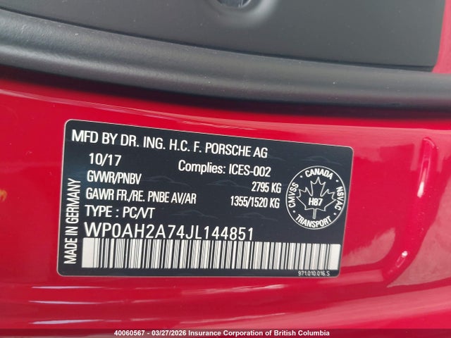 WP0AH2A74JL144851 Porsche Panamera E-hybrid Turbo S