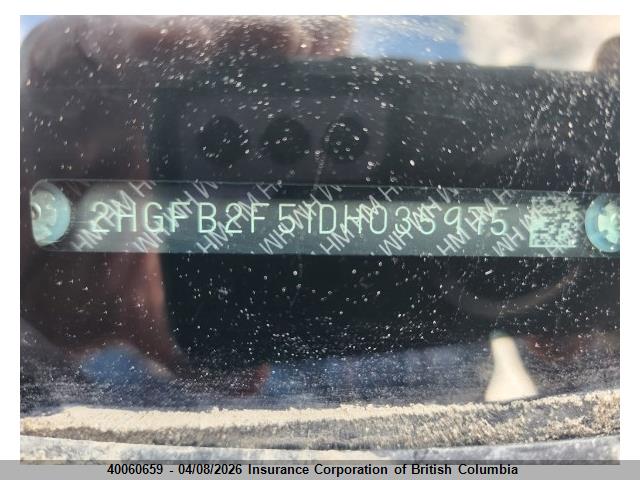 Продаж на аукціоні авто 2013 Honda Civic, vin: 2HGFB2F51DH035975, номер лоту: 40060659