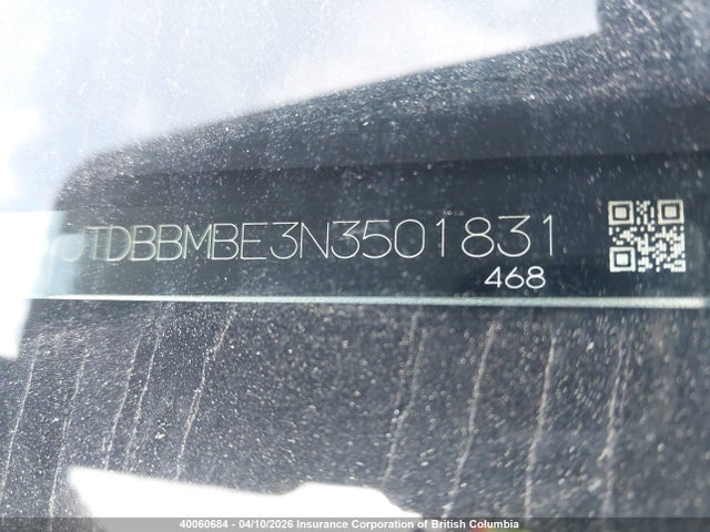 2022 Toyota Corolla მანქანა იყიდება აუქციონზე, vin: JTDBBMBE3N3501831, აუქციონის ნომერი: 40060684