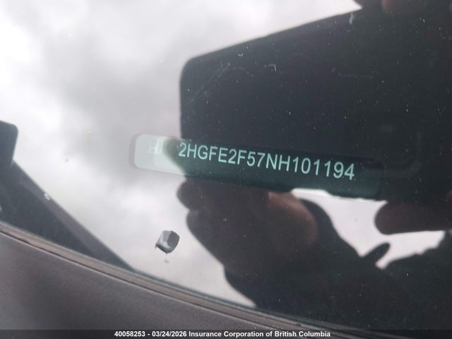 Продаж на аукціоні авто 2022 Honda Civic Sport, vin: 2HGFE2F57NH101194, номер лоту: 40058253