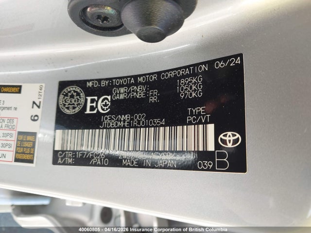 JTDBDMHE1RJ010354 Toyota Corolla Le/se/night Shade