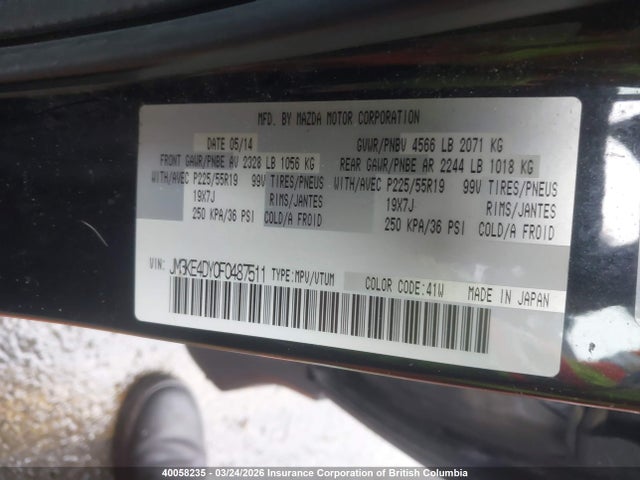 Aukcja sprzedaży 2015 Mazda Cx-5 Gt, vin: JM3KE4DY0F0487511, numer aukcji: 40058235