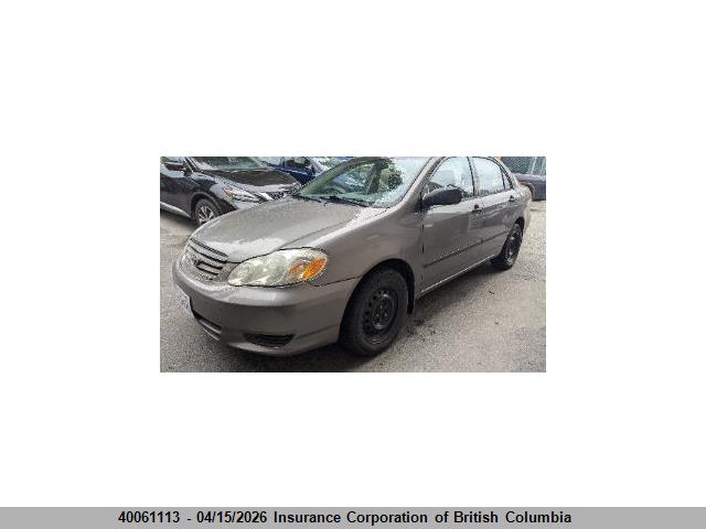 2003 Toyota Corolla Ce/le/s მანქანა იყიდება აუქციონზე, vin: 2T1BR32E73C742284, აუქციონის ნომერი: 40061113
