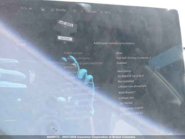 Aukcja sprzedaży 2024 Tesla Model 3, vin: LRW3E7FA1RC263288, numer aukcji: 40059173