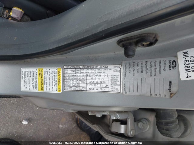 40059666 :رقم المزاد ، 2HKYF18593H004644 vin ، 2003 Honda Pilot Exl مزاد بيع