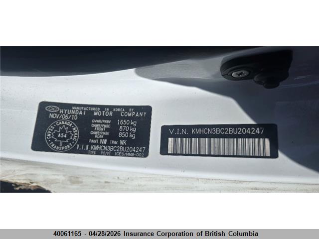 2011 Hyundai Accent Se მანქანა იყიდება აუქციონზე, vin: KMHCN3BC2BU204247, აუქციონის ნომერი: 40061165