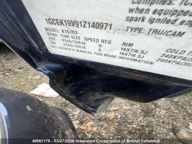 2001 Chevrolet Silverado K1500 მანქანა იყიდება აუქციონზე, vin: 1GCEK19V91Z140971, აუქციონის ნომერი: 40061176