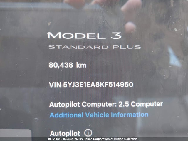 Aukcja sprzedaży 2019 Tesla Model 3, vin: 5YJ3E1EA8KF514950, numer aukcji: 40061181