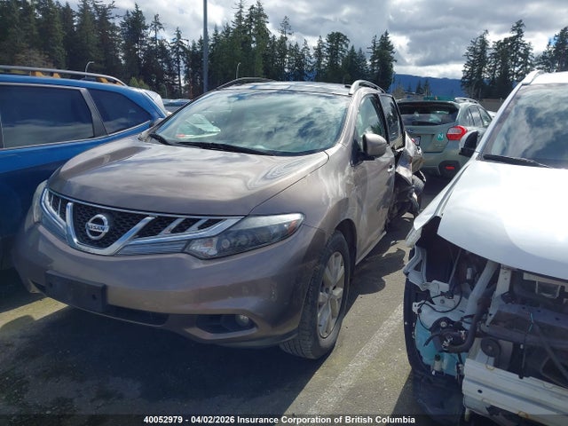 2012 Nissan Murano S/sl/le მანქანა იყიდება აუქციონზე, vin: JN8AZ1MW3CW224139, აუქციონის ნომერი: 40052979