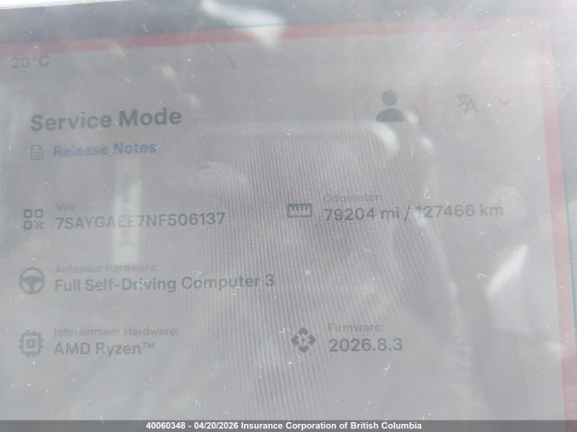 2022 Tesla Model Y მანქანა იყიდება აუქციონზე, vin: 7SAYGAEE7NF506137, აუქციონის ნომერი: 40060348