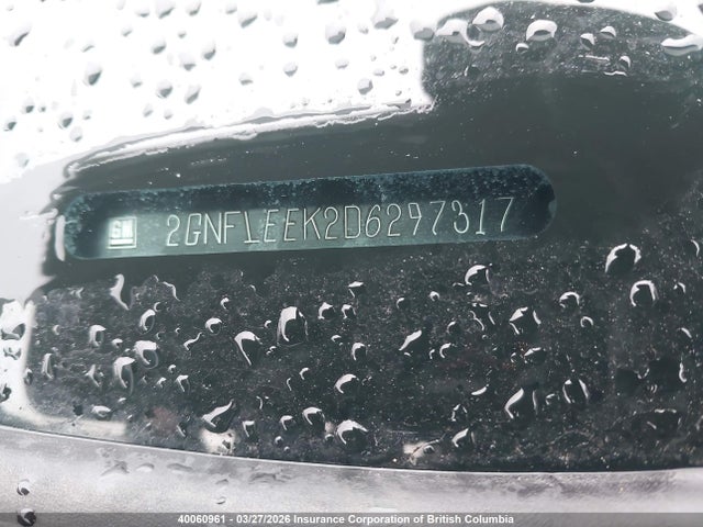 40060961 :رقم المزاد ، 2GNFLEEK2D6297317 vin ، 2013 Chevrolet Equinox Lt مزاد بيع