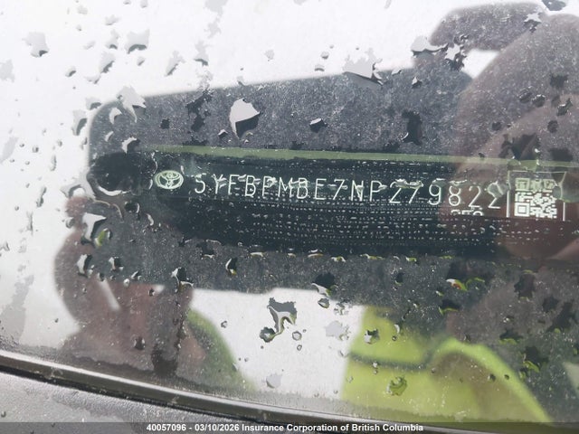 Aukcja sprzedaży 2022 Toyota Corolla Le/xle, vin: 5YFBPMBE7NP279822, numer aukcji: 40057096