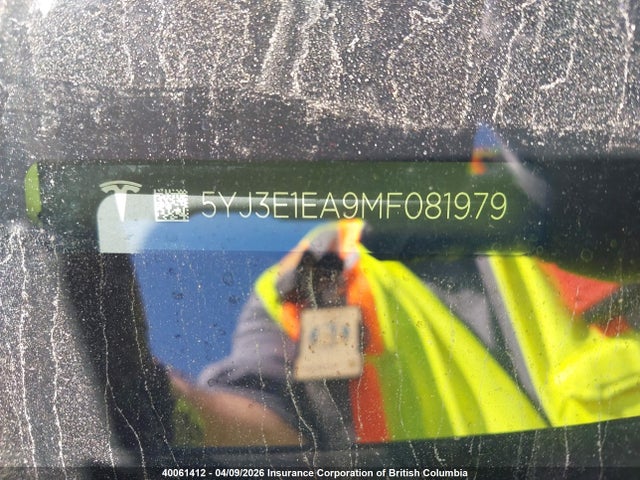 40061412 :رقم المزاد ، 5YJ3E1EA9MF081979 vin ، 2021 Tesla Model 3 مزاد بيع