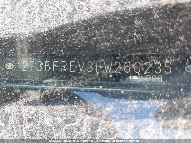 2015 Toyota Rav4 მანქანა იყიდება აუქციონზე, vin: 2T3BFREV3FW260235, აუქციონის ნომერი: 40061431