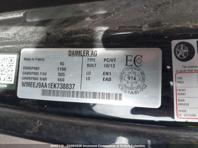 WMEEJ9AA1EK738837 Smart Fortwo