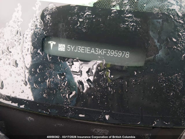 40058362 :رقم المزاد ، 5YJ3E1EA3KF395978 vin ، 2019 Tesla Model 3 مزاد بيع