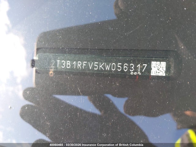 Продаж на аукціоні авто 2019 Toyota Rav4 Le, vin: 2T3B1RFV5KW056317, номер лоту: 40060465