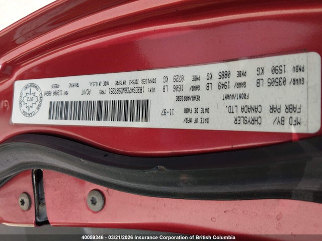 Aukcja sprzedaży 1998 Dodge Neon Highline/sport/le, vin: 1B3ES47C6WD587251, numer aukcji: 40059346