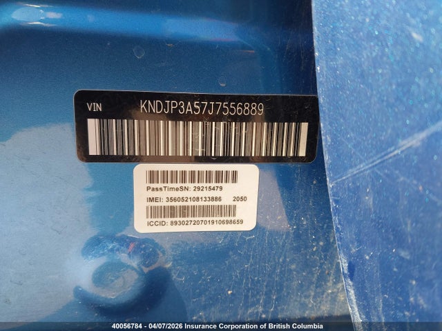 40056784 :رقم المزاد ، KNDJP3A57J7556889 vin ، 2018 Kia Soul + مزاد بيع