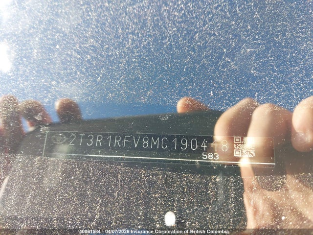 Aukcja sprzedaży 2021 Toyota Rav4, vin: 2T3R1RFV8MC190418, numer aukcji: 40061584