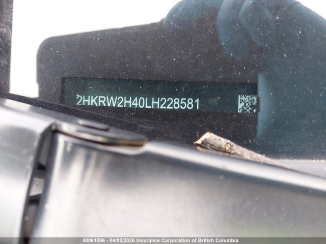 2020 Honda Cr-v მანქანა იყიდება აუქციონზე, vin: 2HKRW2H40LH228581, აუქციონის ნომერი: 40061596