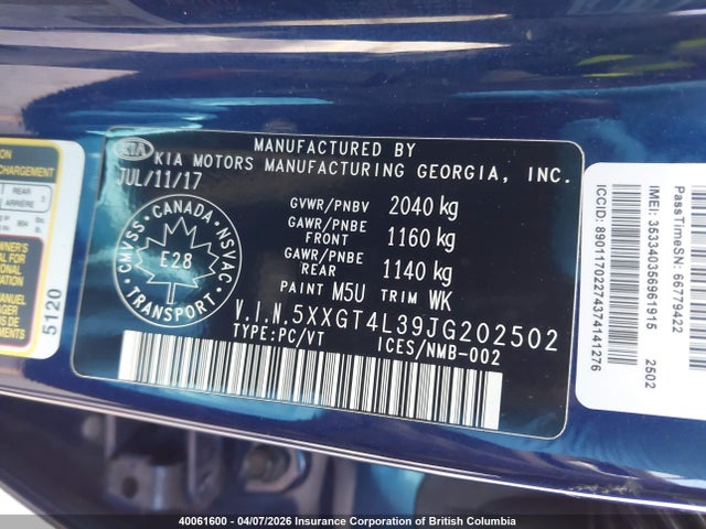 5XXGT4L39JG202502 KIA OPTIMA LX/S