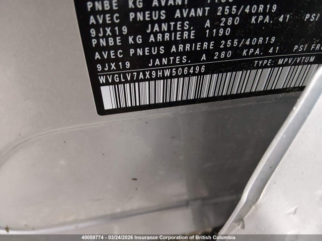 WVGLV7AX9HW506496 Volkswagen Tiguan Highline