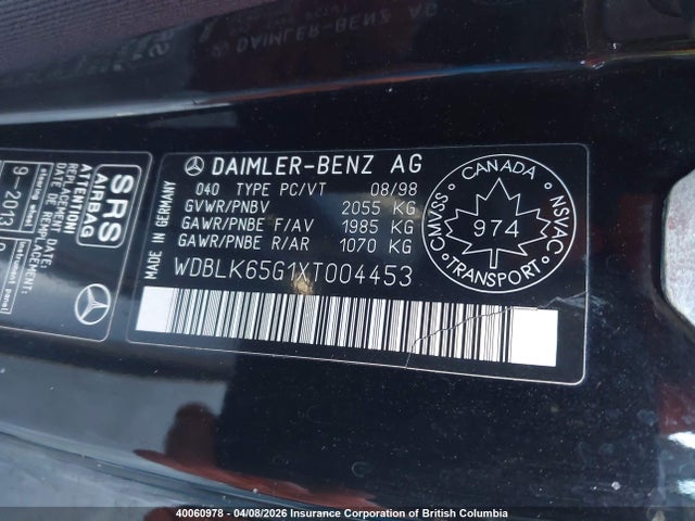 40060978 :رقم المزاد ، WDBLK65G1XT004453 vin ، 1999 Mercedes-benz Clk 320 مزاد بيع