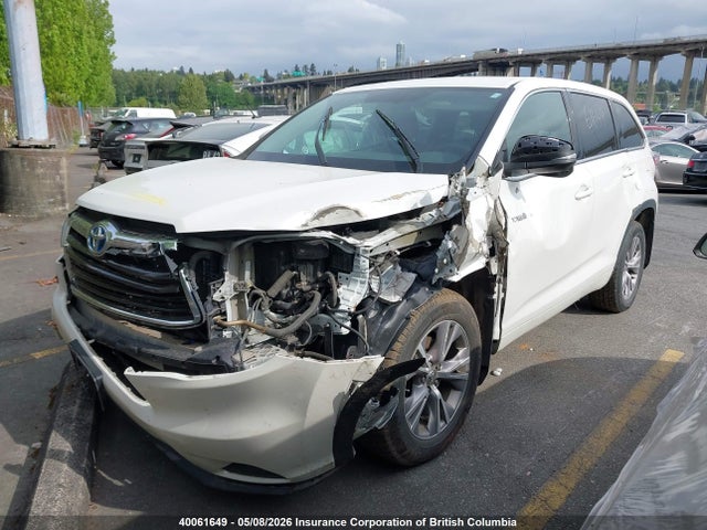 2015 Toyota Highlander Hybrid Hybrid მანქანა იყიდება აუქციონზე, vin: 5TDBCRFH2FS013680, აუქციონის ნომერი: 40061649