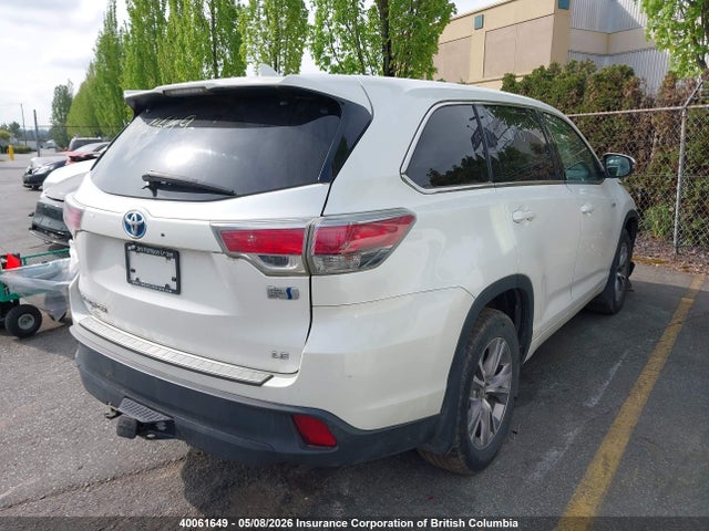 2015 Toyota Highlander Hybrid Hybrid მანქანა იყიდება აუქციონზე, vin: 5TDBCRFH2FS013680, აუქციონის ნომერი: 40061649