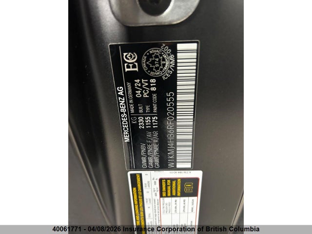W1KMJ4HB6RF020555 Mercedes-Benz Cle 300 4matic