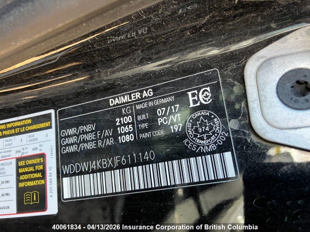 WDDWJ4KBXJF611140 Mercedes-Benz C 300 4mati
