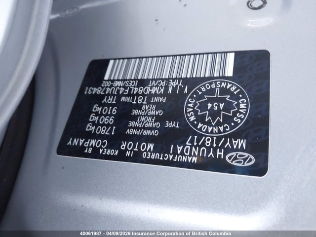 KMHD84LF4JU478431 Hyundai Elantra Sel/value/limited