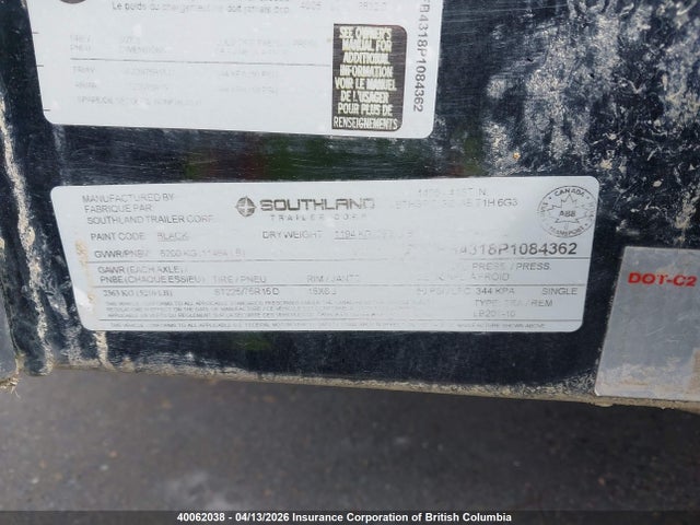 Продажа на аукционе авто 2023 Southland Flat Deck Trailer, vin: 2SFFB4318P1084362, номер лота: 40062038