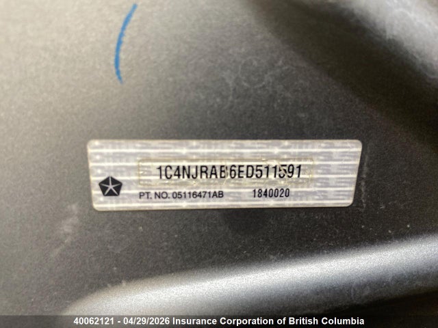 2014 Jeep Patriot მანქანა იყიდება აუქციონზე, vin: 1C4NJRAB6ED511591, აუქციონის ნომერი: 40062121