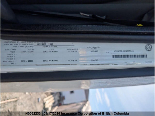 4V4NC9EJ8KN205143 Volvo Vn L