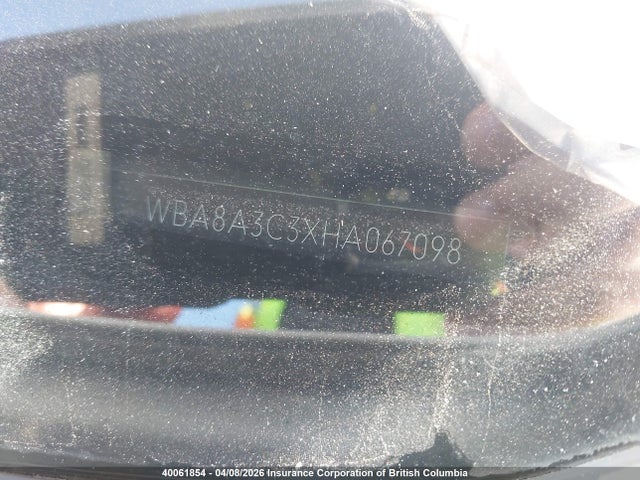 40061854 :رقم المزاد ، WBA8A3C3XHA067098 vin ، 2017 Bmw 320 Xi مزاد بيع